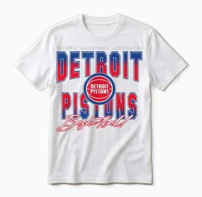 Nba Official Detroit Pistons Fade Out Unisex T-Shirt - White