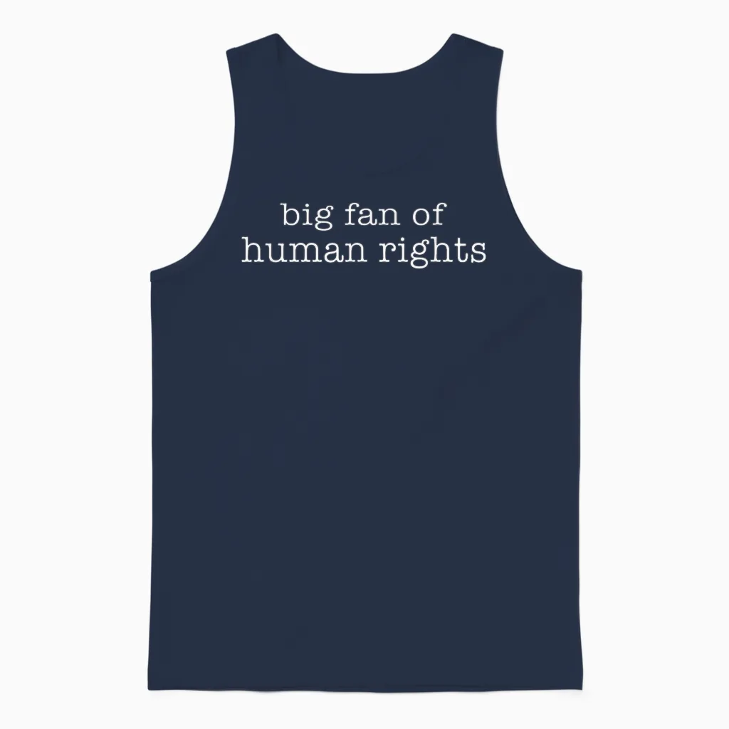 Big Fan of Human Rights Protest Femelist Unisex Tank Top in Navy