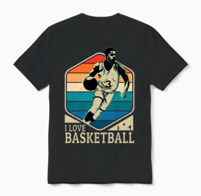 I Love Basketball Retro Retro Basketball Player Unisex T-Shirt - Black