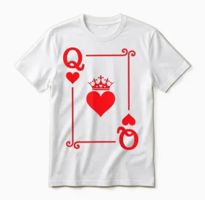 Queen Hearts Card Costume - Playing Cards - Queen of Hearts Unisex T-Shirt - White