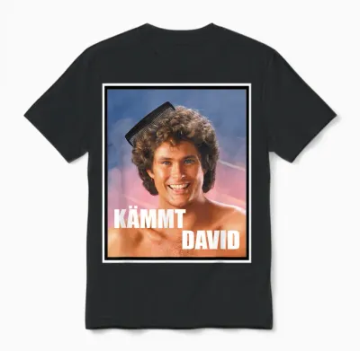 Kämmt David Funny Satire Saying David with Comb Unisex T-Shirt - Black