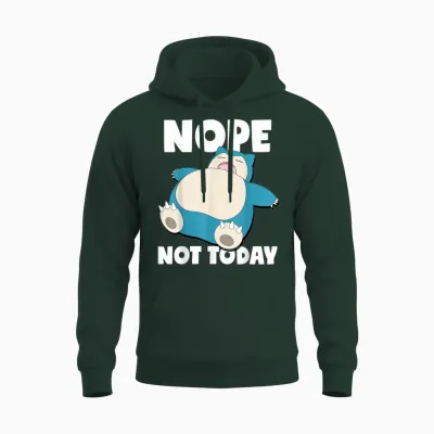 Pokémon - Snorlax Sleeping Nope Not Today Unisex Hoodie - Forest