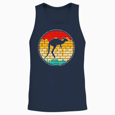 Kangaroo Retro Unisex Tank Top - Navy