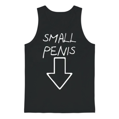 Small Penis Unisex Tank Top - Black