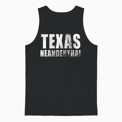 Funny Texas Neanderthal Unisex Tank Top - Black