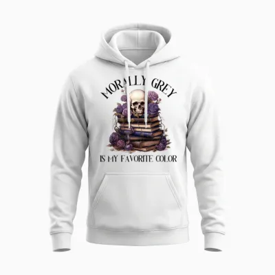 Spicy Fairy Tales Dark Romance Reader Moral Grey Books T-Shirt, Gray Unisex Hoodie - White