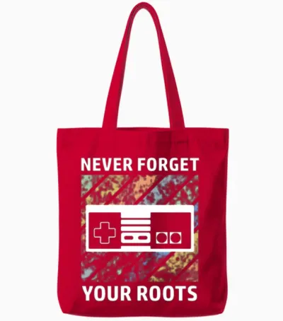 Retro Gamer Video Games Saying Tote Bags - Red