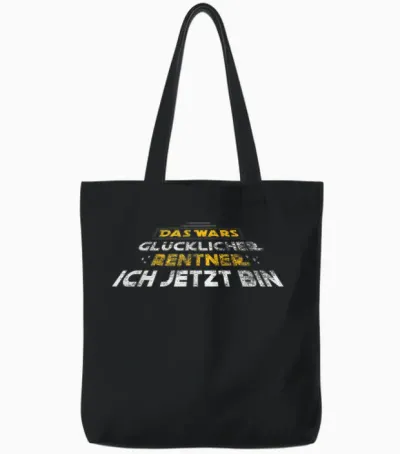 Rente Das Wars Pension Happy Pension Retirement T-Shirt, Black, S Tote Bags - Black