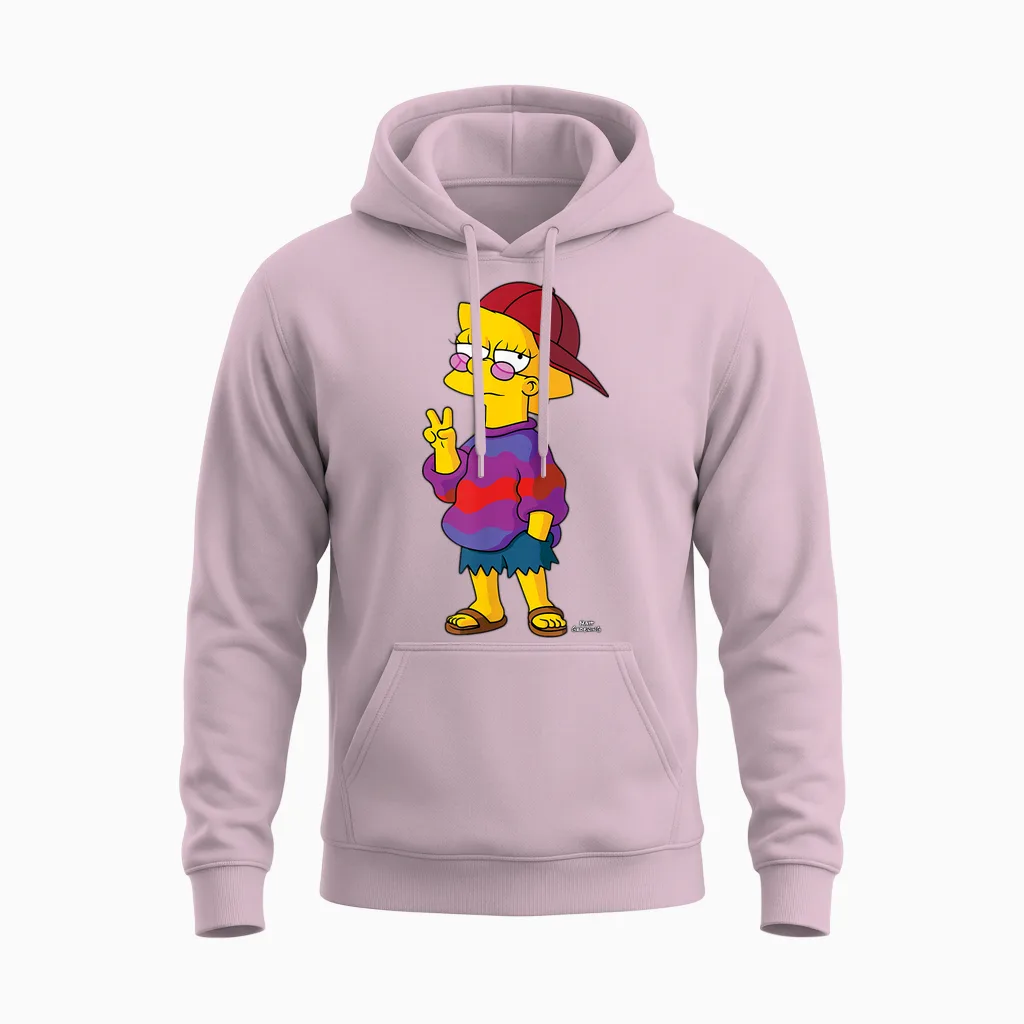 The Simpsons Cool Kid Lisa Unisex Hoodie in Light Pink