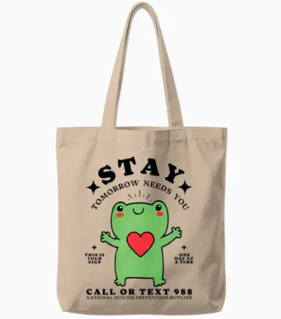 988 Suicide Prevention Tal Health Awareness Tote Bags - Natural