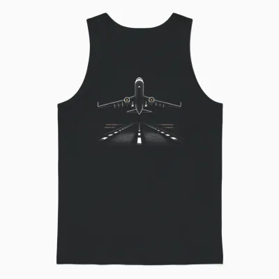 Airplane Aviation Aviator Flight Pilot Unisex Tank Top - Black