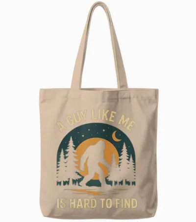 Funny Bigfoot Retro Sasquatch Tote Bags - Natural
