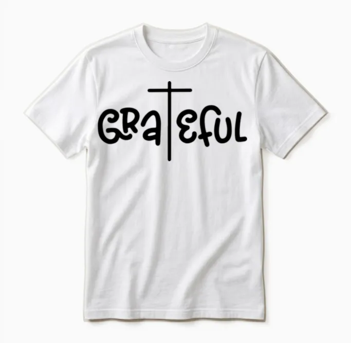 Grateful - Faith - Christian & Unisex T-Shirt in White