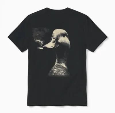 Coole Rauchente Ente Retro Vintage Tier Rauchen Unisex T-Shirt - Black