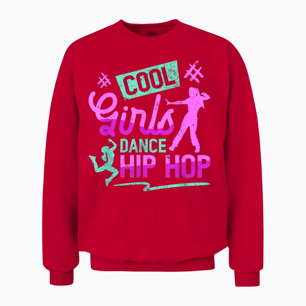 Cool Girls Dance Hip Hop Rapper Rap Hip Hop Dancer T-Shirt, Black Unisex Sweatshirt in Red