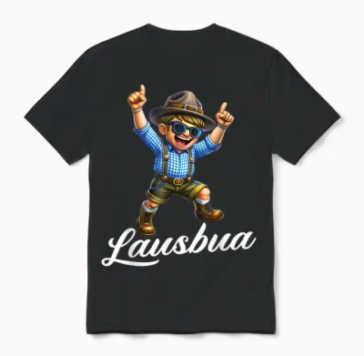 Extremely Cool Lausbua Boys' Costume T-Shirt, Black Unisex T-Shirt - Black