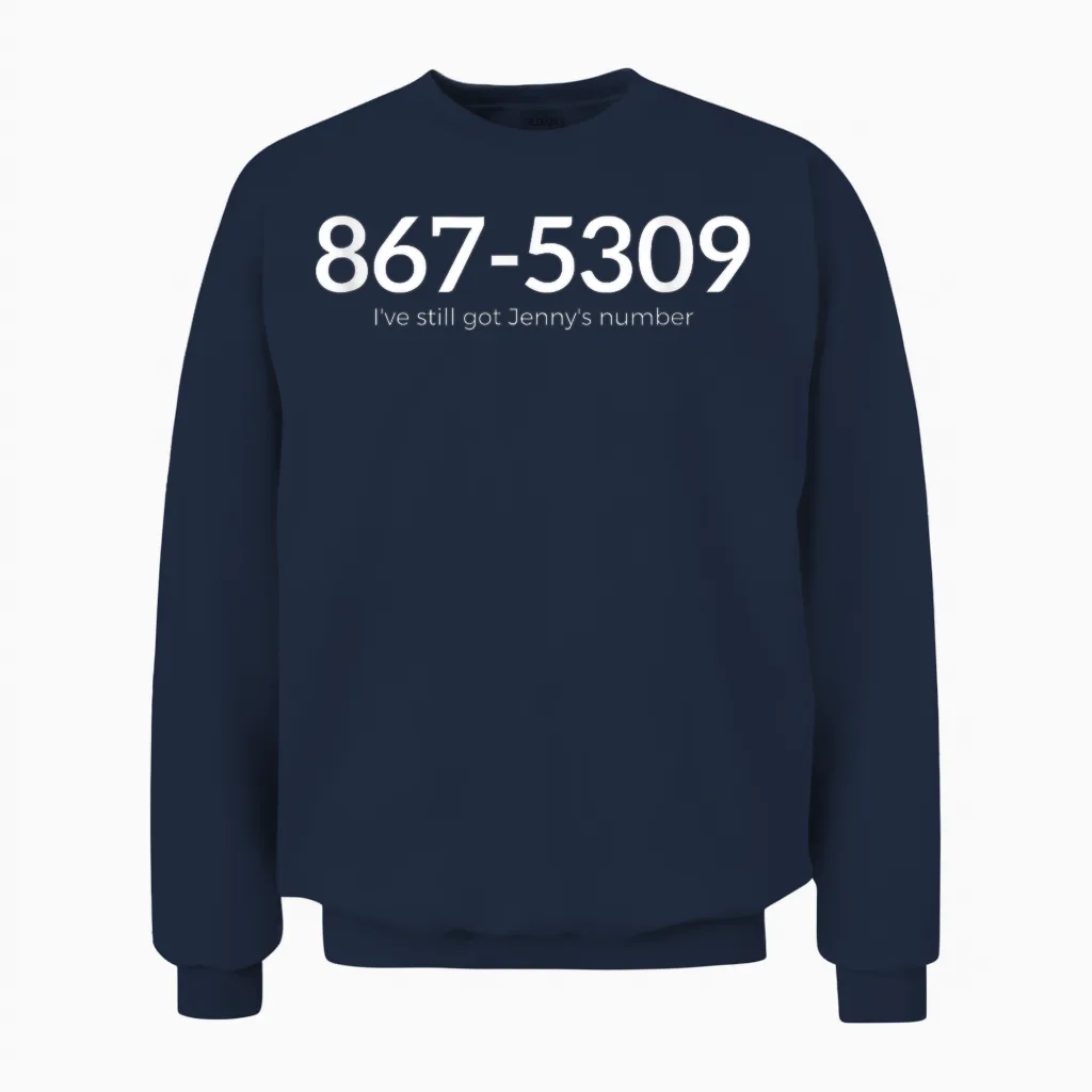 Retro 80s Music Nostalgia Pop Culture Classic Lyrics Gift Unisex Sweatshirt in Navy