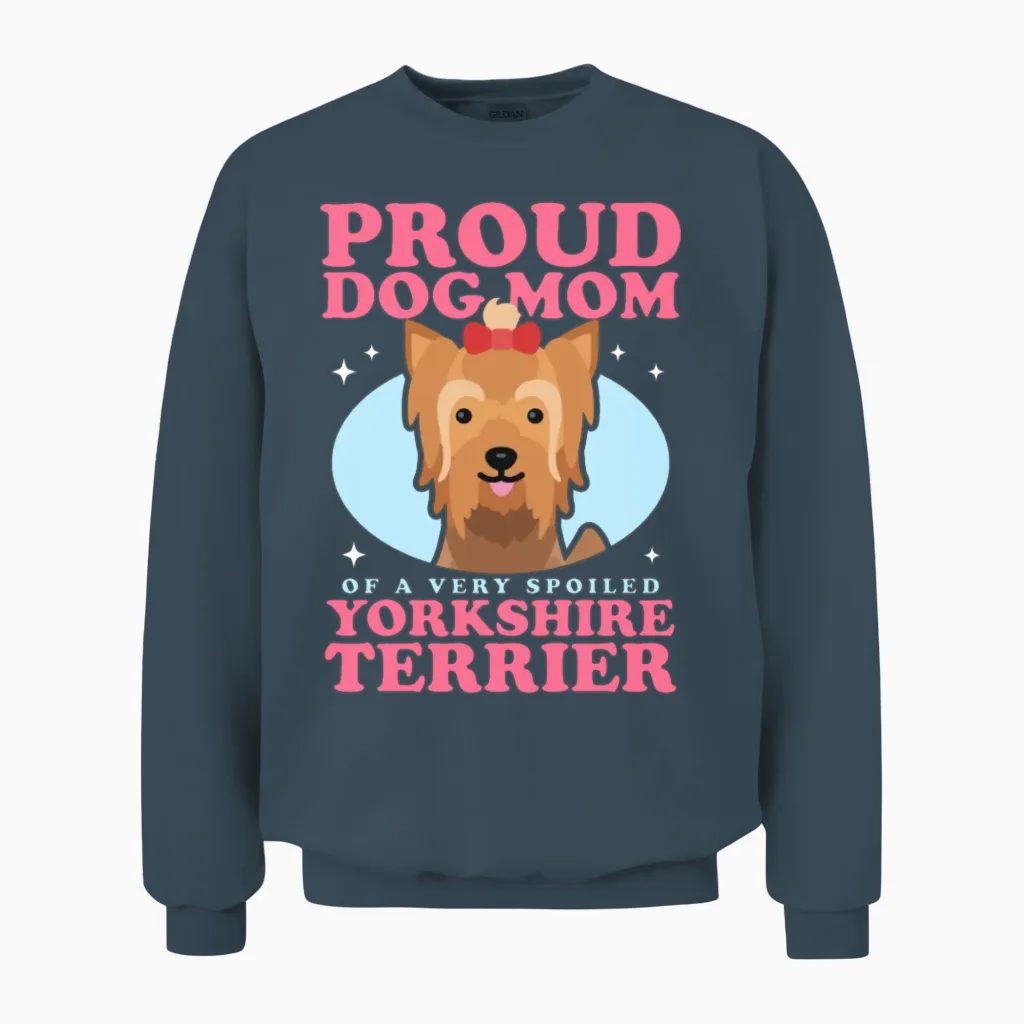 Yorkshire Terrier Dog Mom Yorkie Dogs Unisex Sweatshirt in Dark Heather