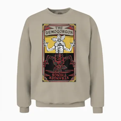 Stranger Things 4 Demogorgon Upside Down Tarot Unisex Sweatshirt - Sand