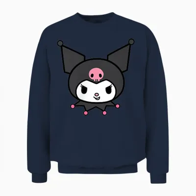 Sanrio Kuromi Front and Back Logo Unisex Sweatshirt - Navy
