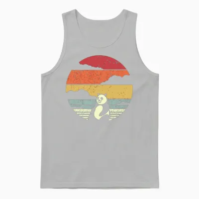 Panda Retro Bear Unisex Tank Top - Ash