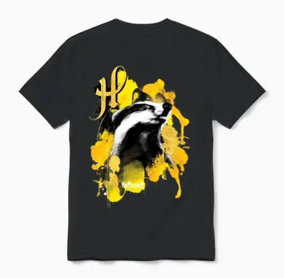 Harry Potter Hufflepuff Badger Unisex T-Shirt - Black