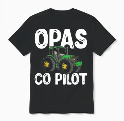 Zukünftiger Landwirt Trecker Traktor Opas Co Pilot Unisex T-Shirt - Black