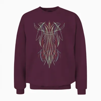 Pinstriping - Vintage Retro - Pinstrip Unisex Sweatshirt - Maroon