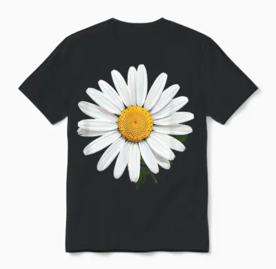 Schöne Weiße Gänseblümchen Unisex T-Shirt - Black