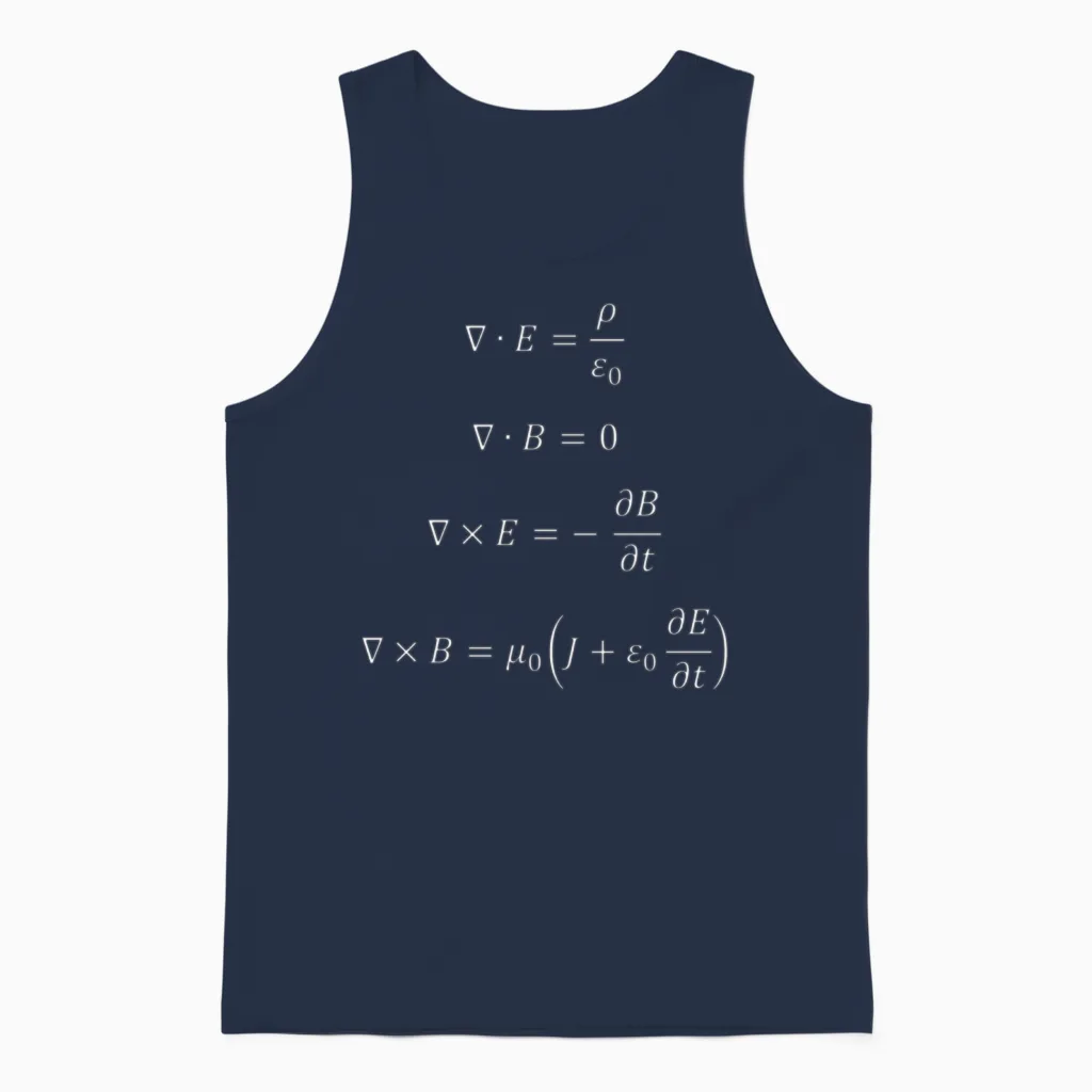 Maxwell's Equations Unisex Tank Top in Navy
