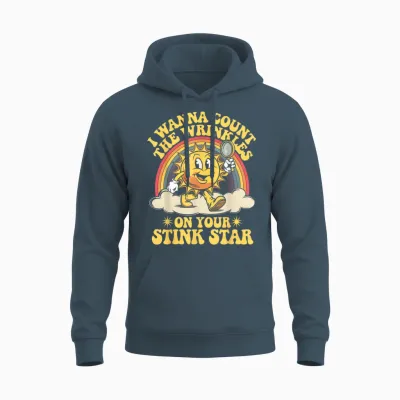 I Wanna Count the Wrinkles on Your Stink Star Unisex Hoodie - Dark Heather