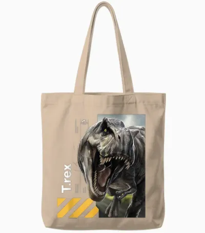 Jurassic World Rebirth Tyrannosaurus Covert Mission Tote Bags - Natural
