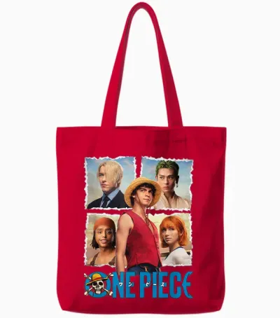 Children's One Piece Straw Hat Group T-Shirt, Blue Tote Bags - Red