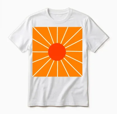 Retro Sunset Orange and Yellow Unisex T-Shirt - White
