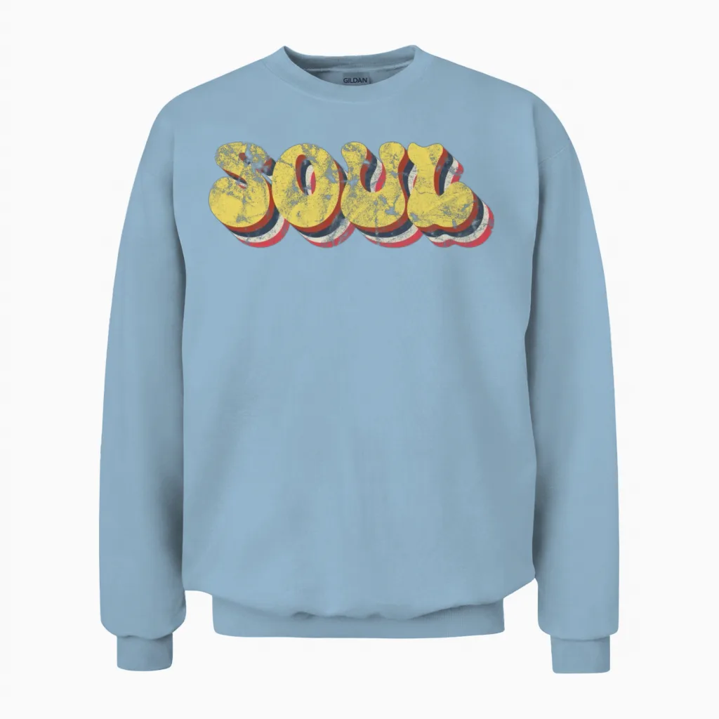 Soul Retro Unisex Sweatshirt in Light Blue