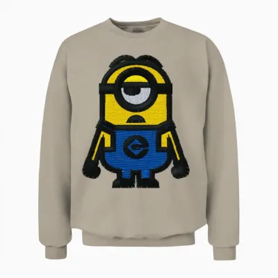 Minions Embroidery Unisex Sweatshirt - Sand