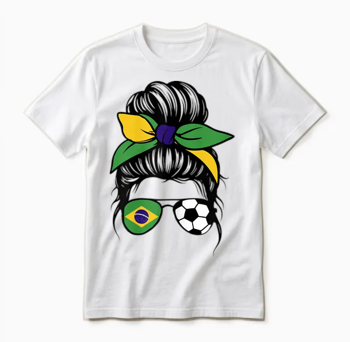 Drapeau De Brésil Femmes Supporters Brésiliens Fiers Unisex T-Shirt in White