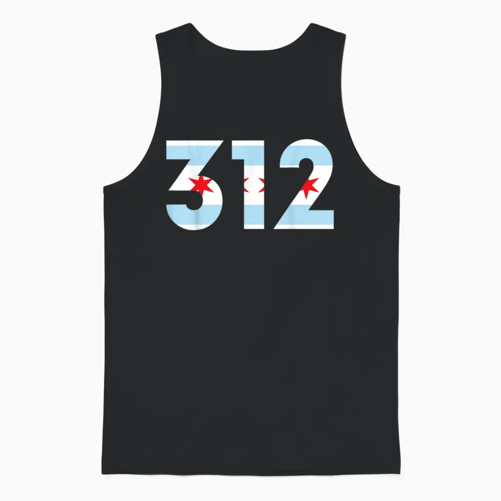 T-Shirt Code Zone 312 Drapeau De Chicago Unisex Tank Top in Black