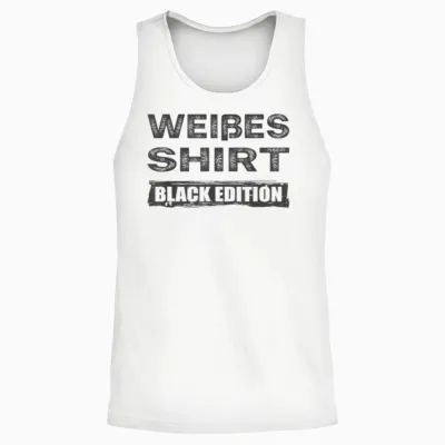 Sarcasm Black Edition: White T-Shirt, Black Unisex Tank Top - White