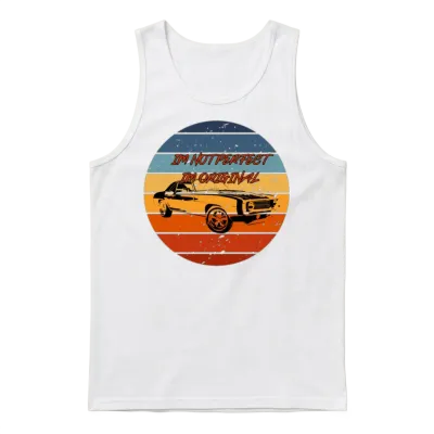 Retro Car Unisex Tank Top - White