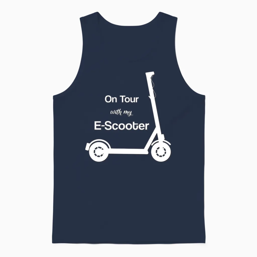 Scooter Electric Scooter Electro Scooter Unisex Tank Top in Navy
