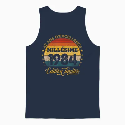 42 Years Anniversary Man Vintage 1984 Made in 1984 Unisex Tank Top - Navy