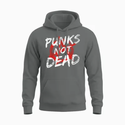 Punk Rock Pogo Anarchy Outfit for Punks + Punk Rocker Punk T-Shirt, Black Unisex Hoodie - Graphite Heather