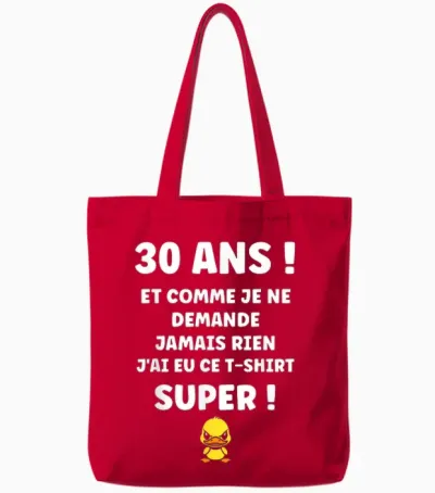 Draw Idea Funny 30 Years Funny Birthday 30 Years Tote Bags - Red