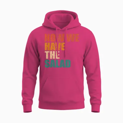 German Sayings Gift Idea - Now We Have the Salad T-Shirt, Black Unisex Hoodie - Heliconia