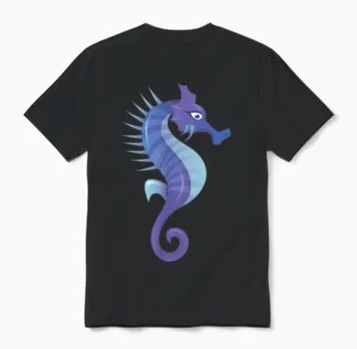 Seahorse Silhouette Ocean Water Cool Under Water Unisex T-Shirt - Black