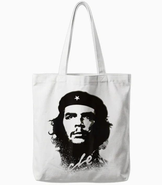 Che Guevara Revolution Rebel Cuba T-Shirt, Green, S Tote Bags in White