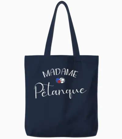 Madame Pétanque 3 Balls French Colour T-Shirt, Black Tote Bags - Navy