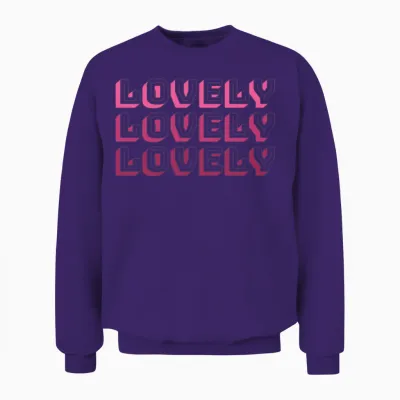 Lovely Retro Text Design Unisex Sweatshirt - Purple