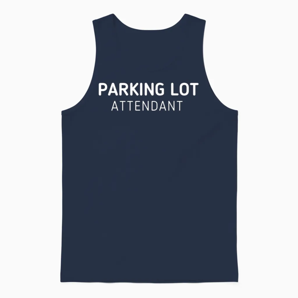 Parking Lot Attendant Unisex Tank Top in Navy